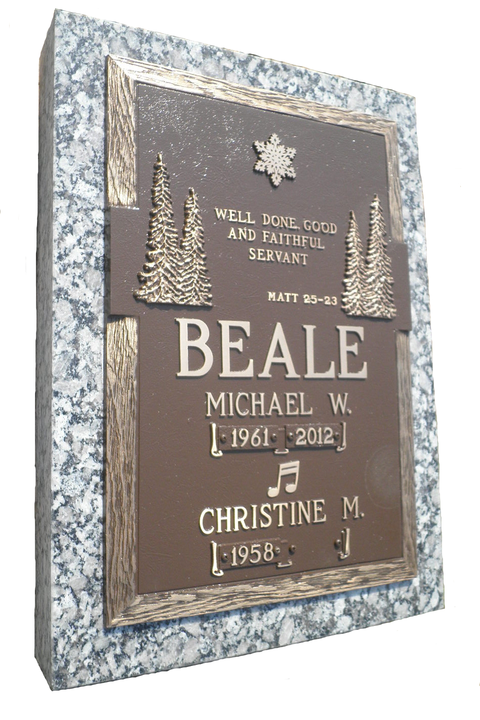 Bronze Headstones Cast Bronze Mounted on Granite...